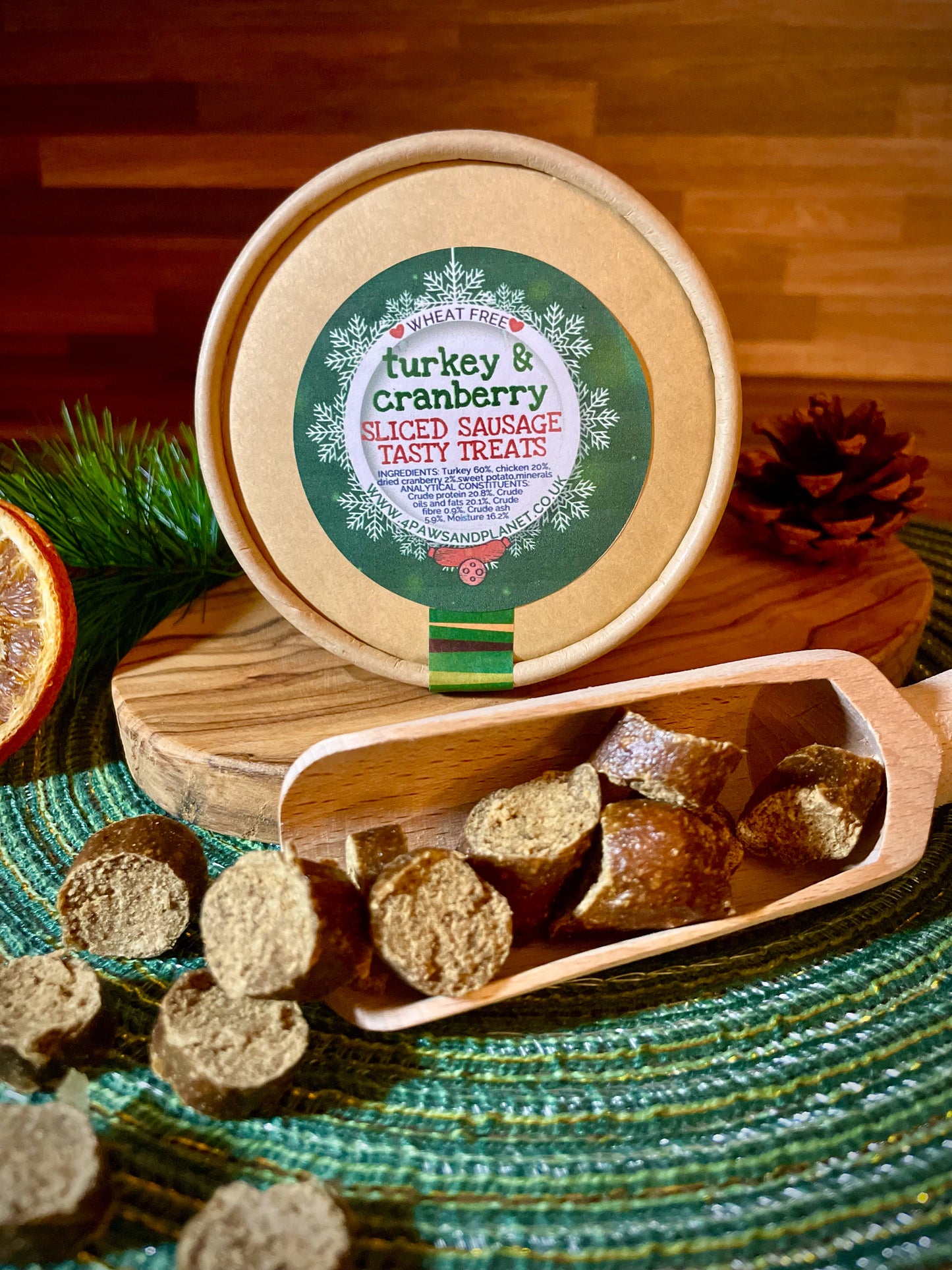 Delish Dog Deli Christmas Sausage Slices