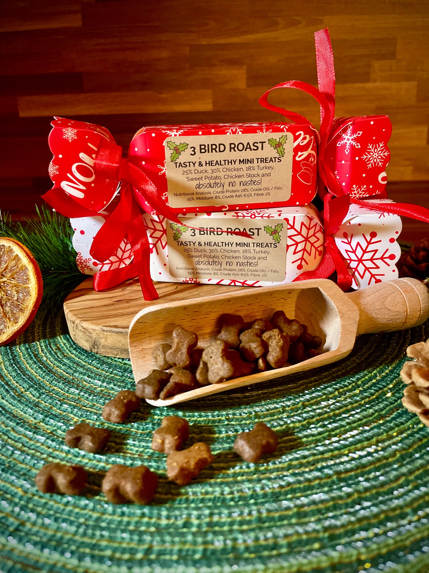 3 Bird Roast Christmas Crackers for Dogs