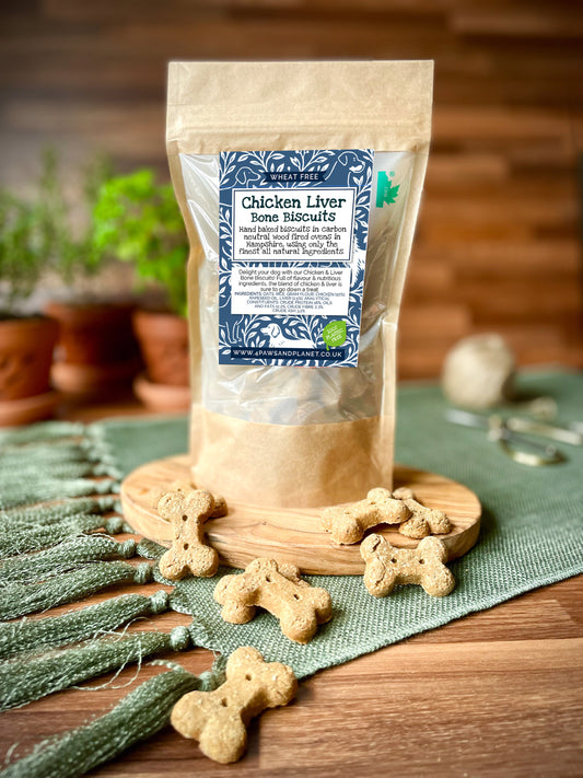 Wheat Free Chicken and liver bone dog biscuits | 4 Paws & Planet UK