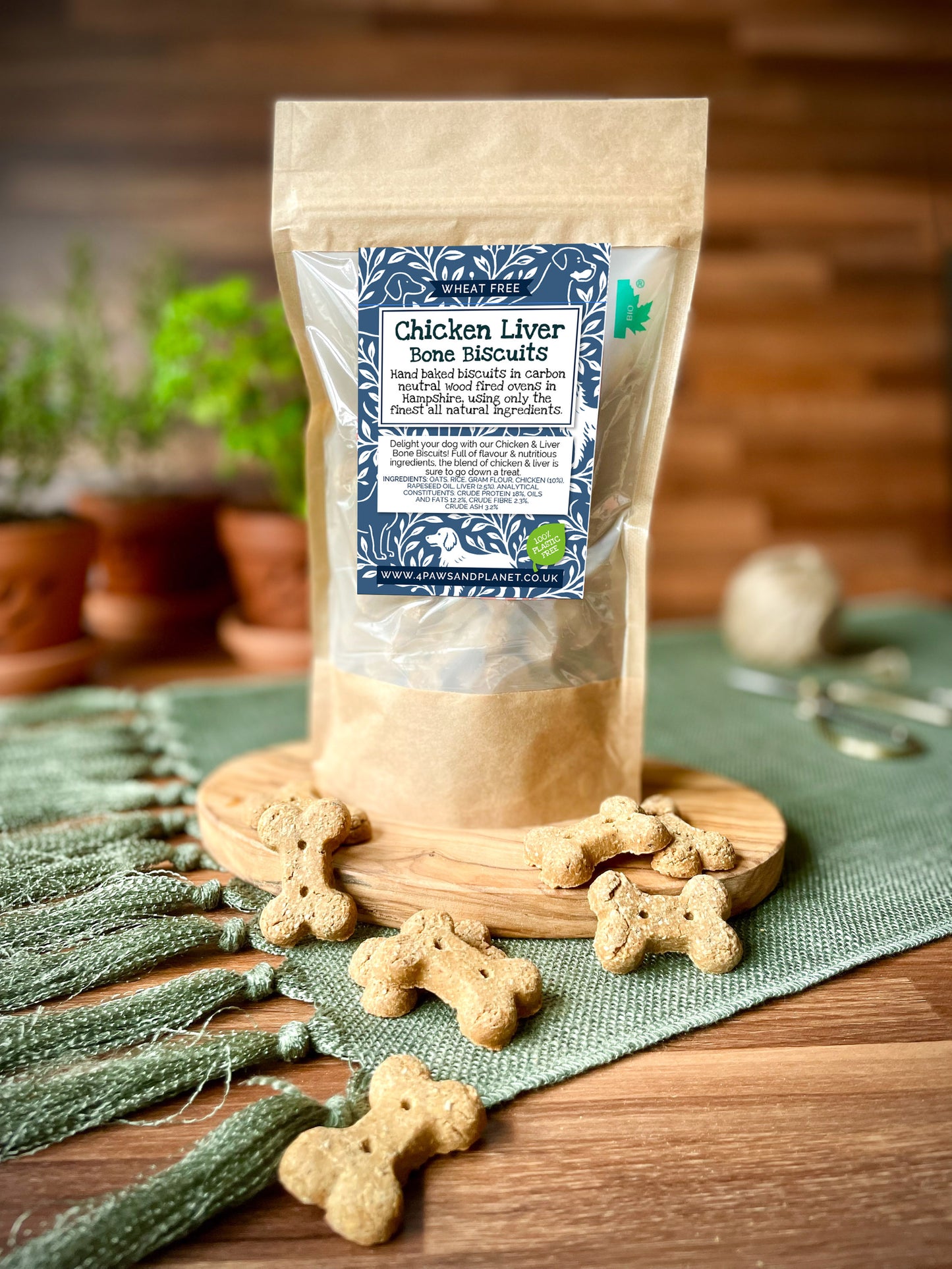 Wheat Free Chicken and liver bone dog biscuits | 4 Paws & Planet UK
